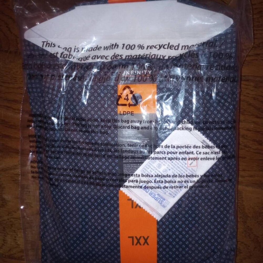 Infinity Mens SIze XXL Blue (Gray) Button-Up Stretch Point Collar Textured Shirt - Picture 5 of 5